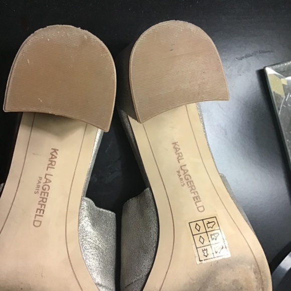Karl Lagerfeld Paris Gold Hettie Mules 38.5 - Picture 6 of 6